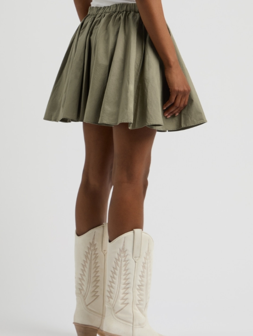 Free People Gaia Cotton Olive Green Skirt - Size XS - Picture 3 of 9